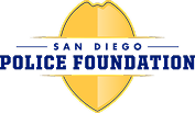 San Diego Police Foundation logo featuring a gold shield with blue text